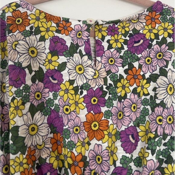 MINI BODEN PURPLE FLORAL SMOCKED KNIT DRESS , 6/7 Yrs. - Picture 5 of 9